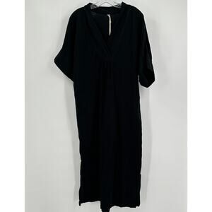 Uncle Frank Womens Maxi Dress Size S/M Black Lagenlook Lagom‎ Scandi Oversized